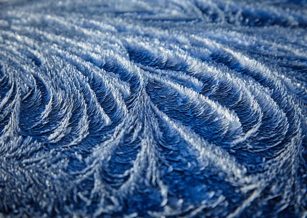 Ice Pattern Frozen Car Wind Shield — Stock Photo, Image