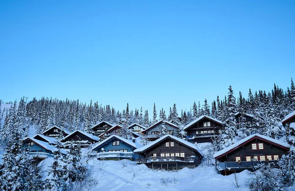 Scenic View Urban Architectural Landscape Buildings Snow — Stock Photo, Image