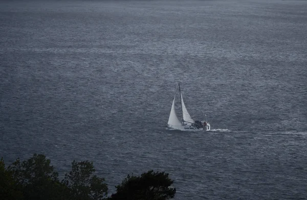 Vue Panoramique Bateau Sur Eau Beau Paysage Naturel — Photo