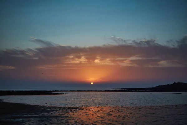 Picturesque View Seashore Sunset Cadiz Spain — стоковое фото