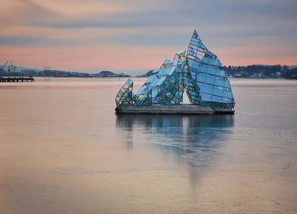 Estructura Iceberg Vidrio Agua Oslo Noruega —  Fotos de Stock