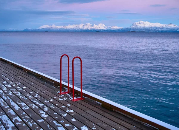 Vista Mar Muelle Por Noche —  Fotos de Stock