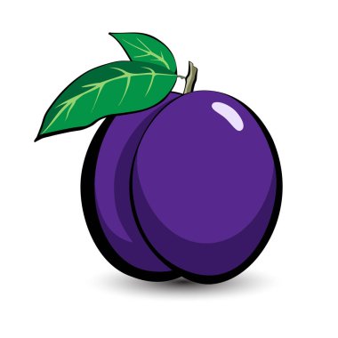 Erik. Tropikal bir meyvenin güzel bir örneği. Çizgi film tarzında yemek..