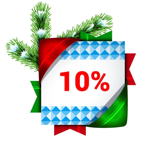 Banner de Navidad treinta por ciento de descuento . — Vector de stock