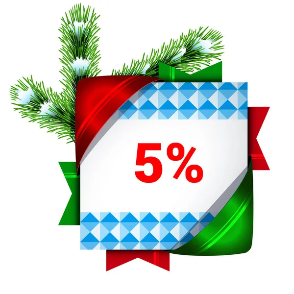 Banner de Navidad treinta por ciento de descuento . — Vector de stock