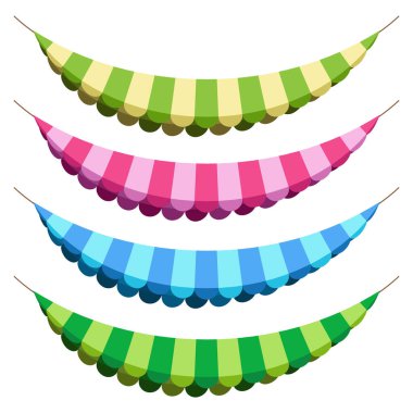 Banner düz, çizgili, renkli. Stylize çadır. Banner düz, çizgili, renkli. Stylize çadır. Renkler: yeşil