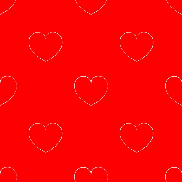 Patrón rojo sin costuras con corazones. Fondo brillante para el Vale — Vector de stock