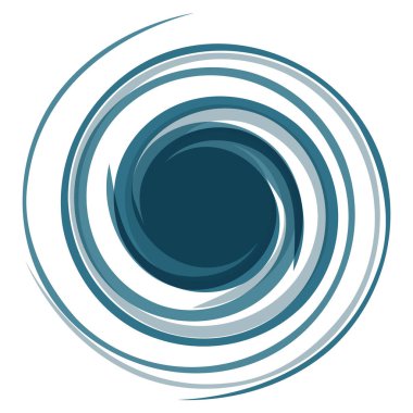 Hipnotik logo. Dinamik oyun etkisi. Bükülmüş mavi bukle. Sarmal st