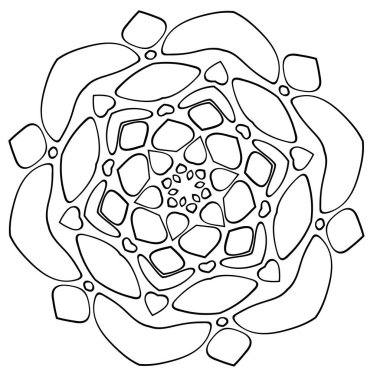 Tek renkli Mandala. Albüm için şablon. Simetrik orna