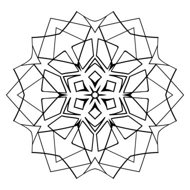 Tek renkli Mandala. Albüm için şablon. Simetrik orna