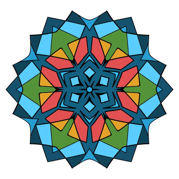 Un mandala coloré dans le style oriental. Schéma géométrique dans un — Image vectorielle