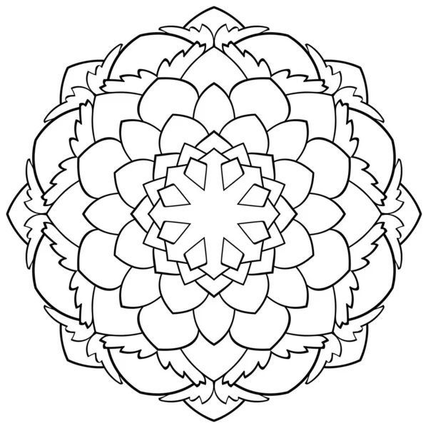 Mandala monochrome. Modèle symétrique dans le cercle. Illustrat — Image vectorielle