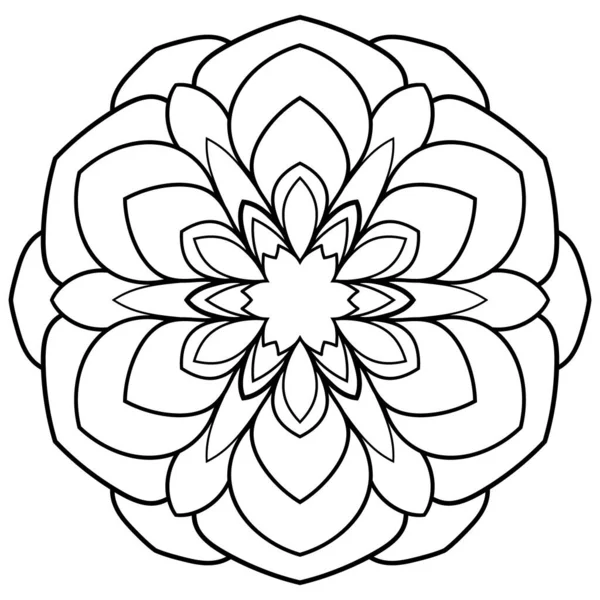 Monochrome mandala. Symmetrical pattern in a circle. A simple il — Stock Vector