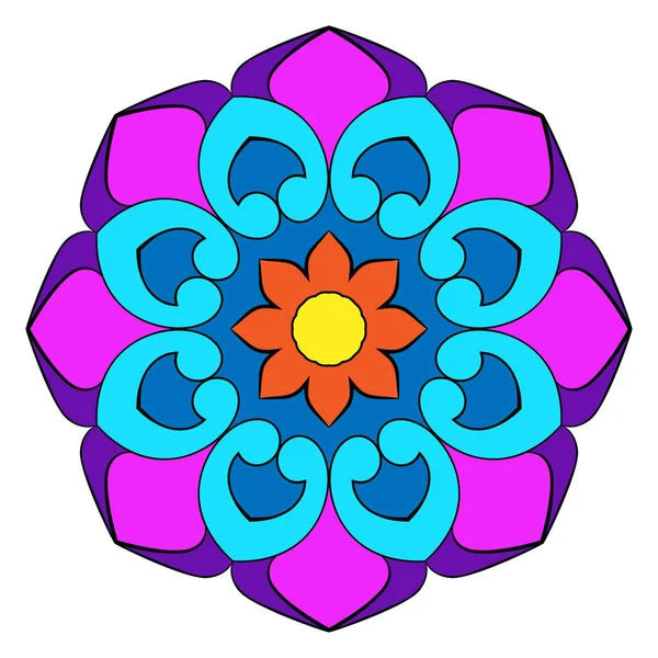 Le mandala coloré. Un motif répétitif dans le cercle. Un beauti — Image vectorielle