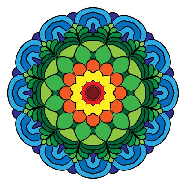 Mandala colorato per libro a colori. Uno schema nel cerchio. Illustr — Vettoriale Stock