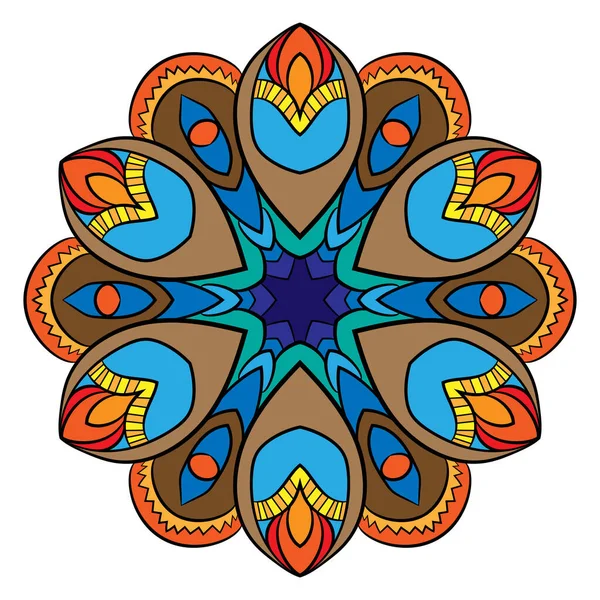 Il mandala colorato. Modello simmetrico. Una bella immagine per — Vettoriale Stock