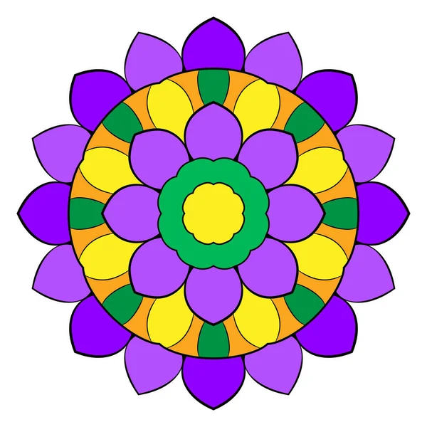 Le mandala coloré. Un motif répétitif dans le cercle. Un beauti — Image vectorielle