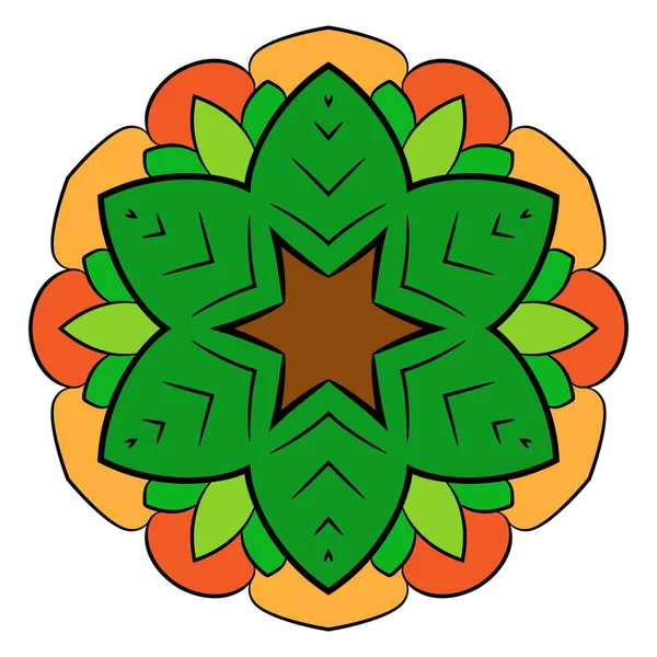 Mandala de contorno para libros en color. Un patrón de repetición en el circo — Vector de stock