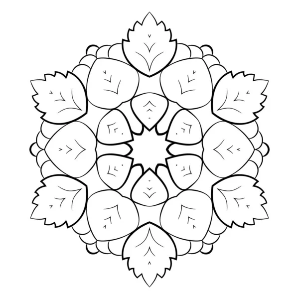 Mandala de contour pour livre couleur. Illustration monochrome. Symmetr — Image vectorielle