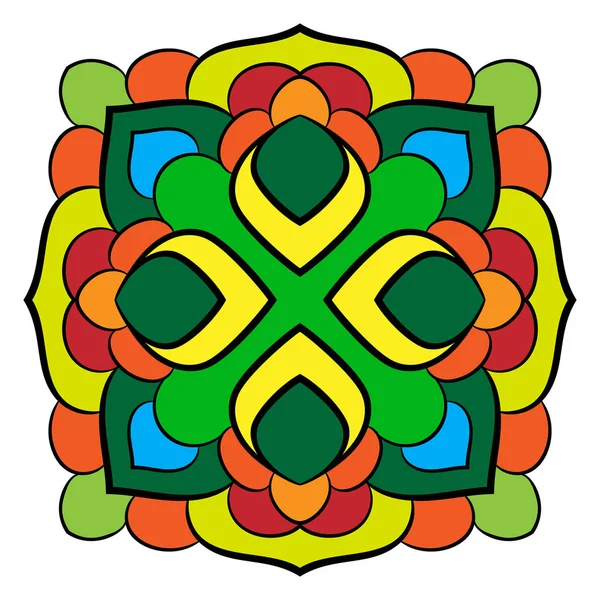 Mandala para la relajación. Patrón simétrico en el cuadrado. Col. — Vector de stock