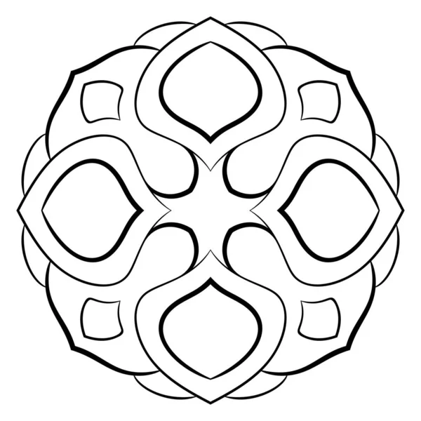 Monochrome mandala. Symmetrical pattern in the square. Contour i — Stock Vector