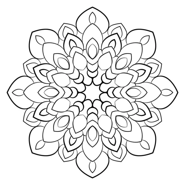 Mandala monocromática. Un patrón repetitivo en el círculo. Una belleza. — Archivo Imágenes Vectoriales
