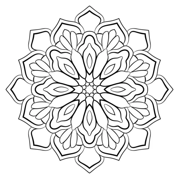 Mandala de contour pour livre couleur. Illustration monochrome. Symmetr — Image vectorielle