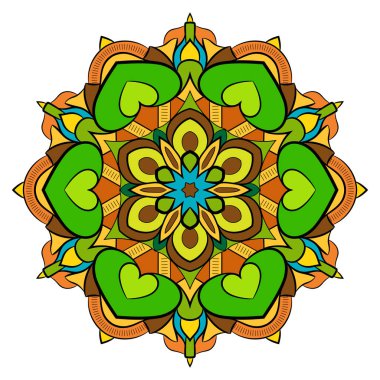 Renkli kitap için renkli mandala. Dairedeki simetrik desen