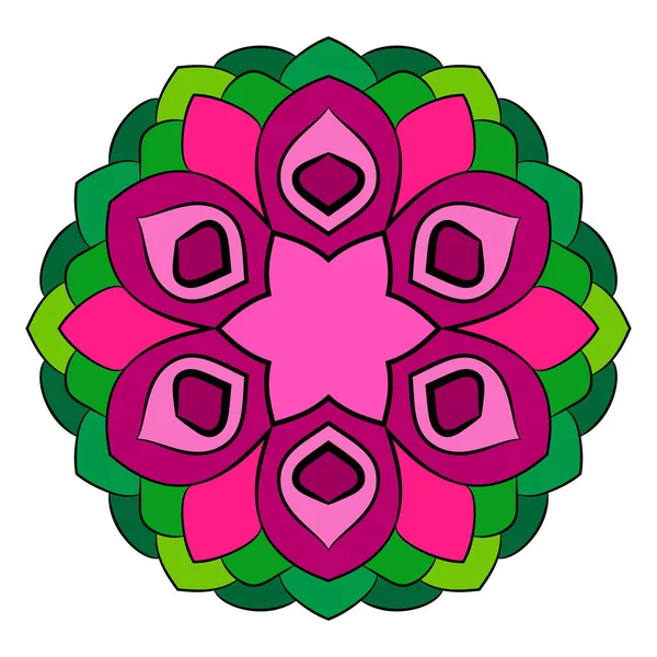 Mandala pour livre de couleurs. Illustration pour album. Motif de couleur — Image vectorielle
