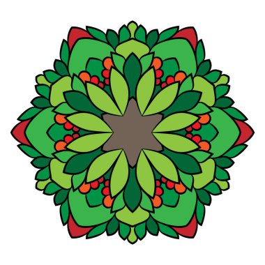 Renkli mandala. Çemberin içinde tekrarlanan bir kalıp. Çok güzel.