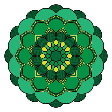 Renkli kitap için renkli mandala. Dairedeki simetrik desen