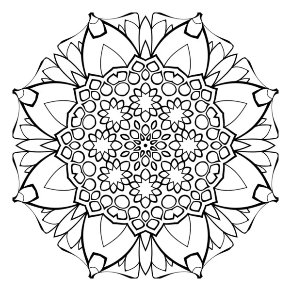 アルバムのための美しい曼荼羅。円弧内の対称的な装飾 — ストックベクタ