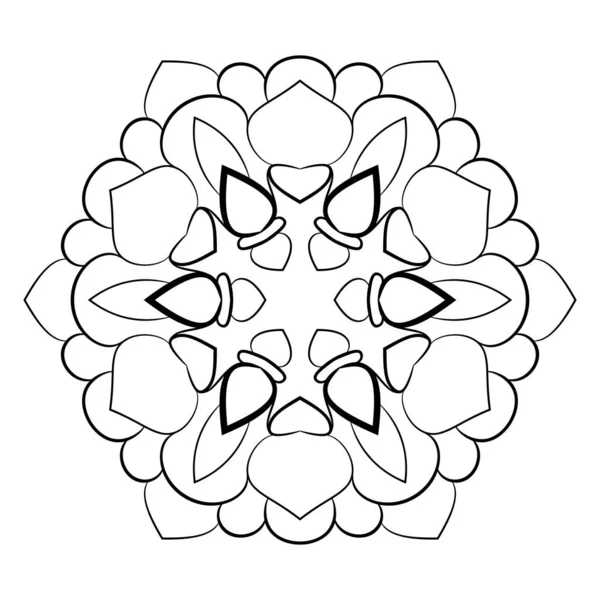 Mandala for color book. Illustration for scrapbook. Contour patt — Stock Vector