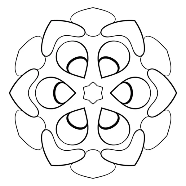 Mandala for color book. Illustration for scrapbook. Contour flor — Stock Vector