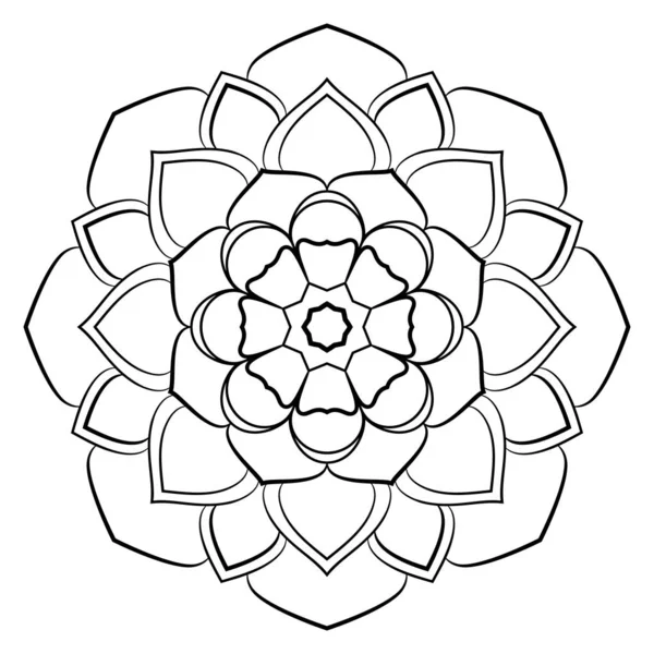 Monochromatyczna mandala. Powtarzający się wzór w kręgu. — Wektor stockowy