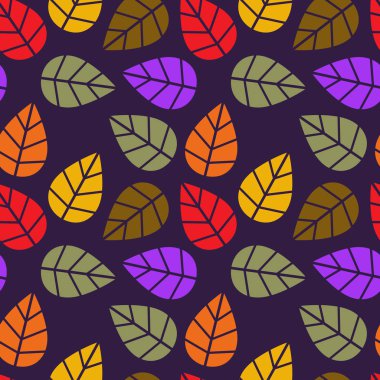 Sonbaharda yaprakların pürüzsüz deseni. des için renkli arkaplan
