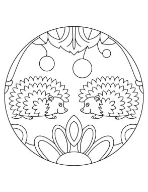 Kaplan deseni. Kaplan tasviri. Bir hayvanla Mandala. P