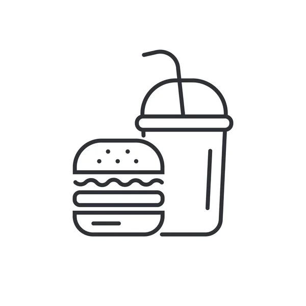 Hamburger Hamburger Con Design Icona Logo Bevanda — Vettoriale Stock