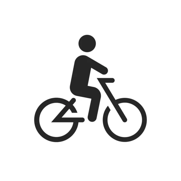 Homme Sur Vélo Vélo Design Icône Plat — Image vectorielle