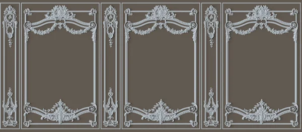 Brown Interior Wall Molding Illustration Seamless Pattern — Stock Photo, Image