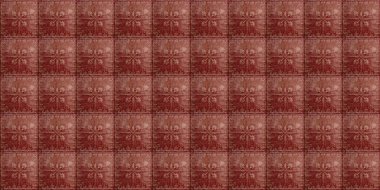 Eski dekoratif boyanmış teneke tavan fayansları. Kusursuz desen.