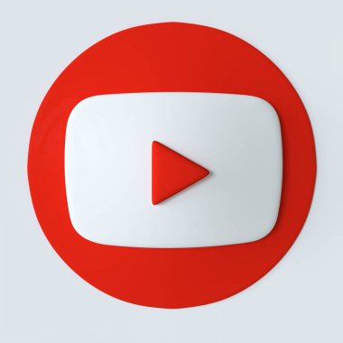 Çal düğmesi simgesi. 3d illüstrasyon