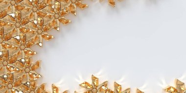 3d illustration. Gold and white background with a shadow. Background with 3d effect. Decorative panel 