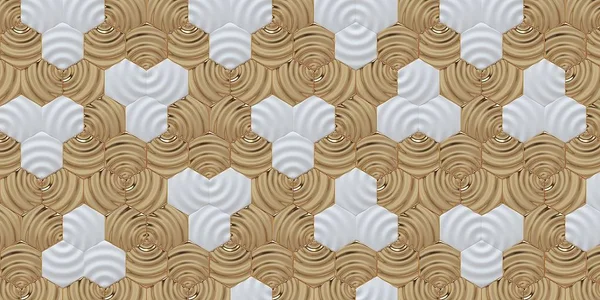 Золотой Белый Шестиугольник Фон Эффектом Иллюстрация Использована Дизайне Обложки Книги — стоковое фото