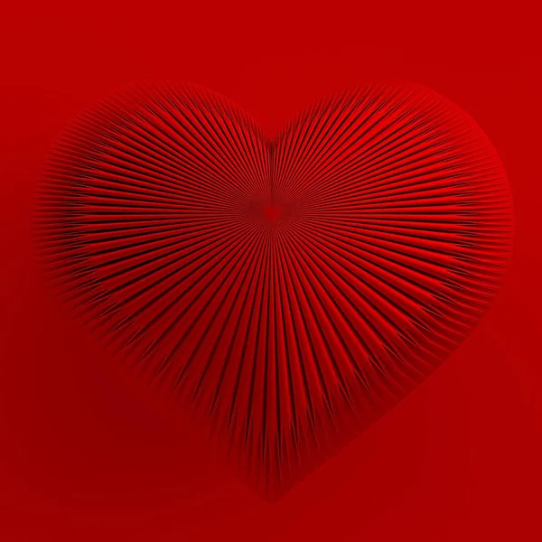 Origami Coeur Symbole Amour Parfait Panneau Saint Valentin Rendu — Photo