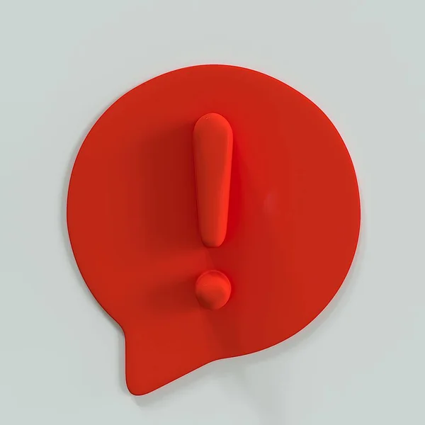 Exclamation Icon Effect Red Speech Bubble Sign Warning Attention Mark — Stock Photo, Image