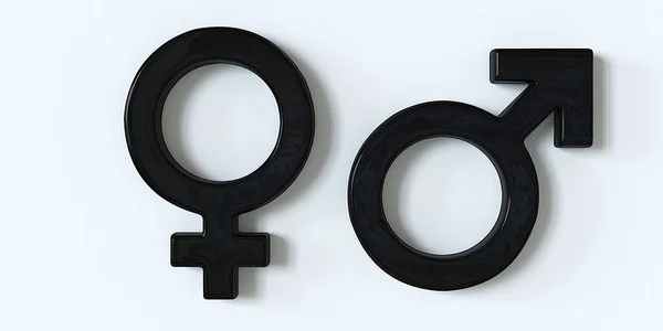 Symbole Masculin Féminin Symbole Genre Avec Effet Illustration — Photo