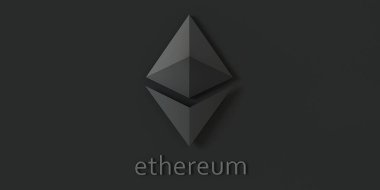 Ethereum kripto para birimi. Ethereum sembolü. 3d Görüntü