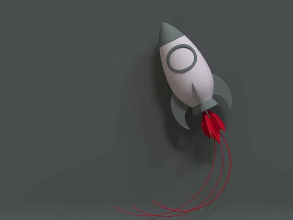 Rocket launch. Project start up and development process. Innovation product,creative idea. 3d illustration