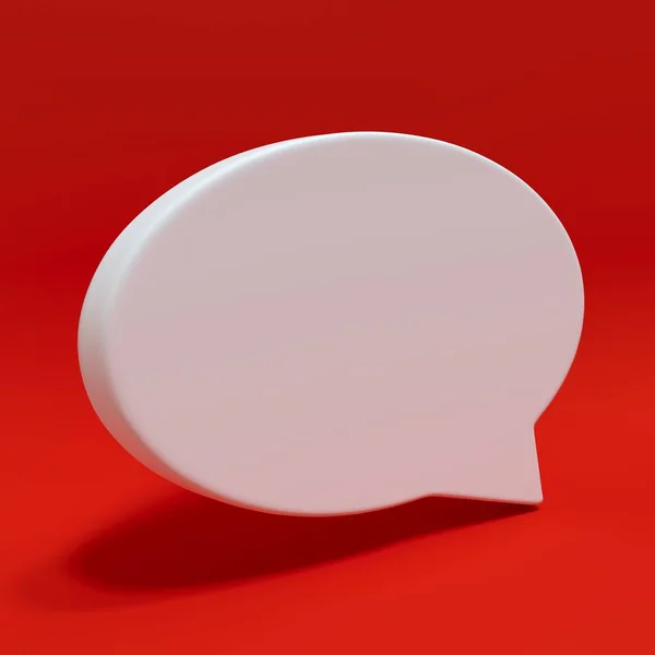 Fehér Beszéd Buborék Pin Elszigetelt Piros Háttér Hatás — Stock Fotó